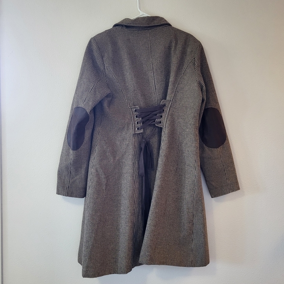 Elegant Women's Houndstooth Pea Coat - Picture 4 of 4